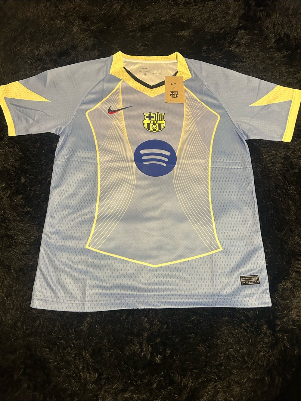 Nike Light Blue Men’s Soccer Jersey with Yellow Accents